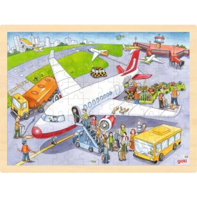 Abbildung von Einlegepuzzle Auf dem Flughafen