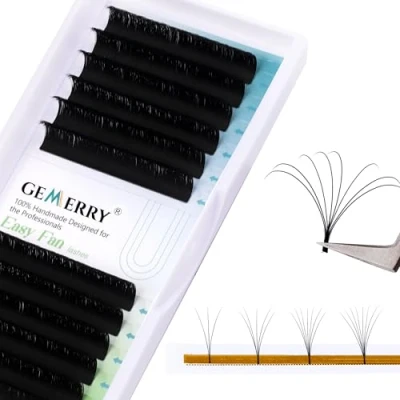 Abbildung von Wimpernverlängerung Volumen Wimpern Volumentechnik Fächer bilden 2D 3D 5D 8D 10D 0,07mm d curl Einzelgröße 11mm Russian Einzeln Fake Lashes Professional von GEMERRY (0.07 11mm)