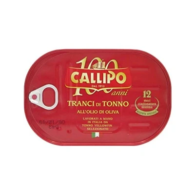 Abbildung von Callipo Tranci di Tonno all&#039;olio oliva Italienisch Thunfisch in Olivenöl 320g Thunfischscheiben 12 Monate Reifung
