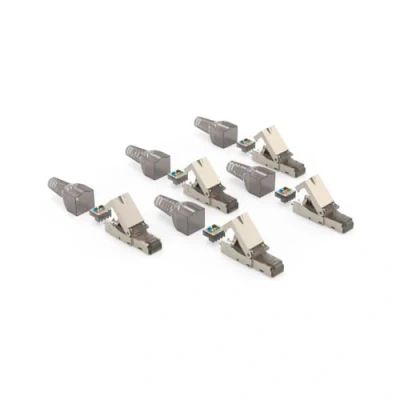 Abbildung von Hama Netzwerkstecker, CAT 6a, 10 Gbit/s, geschirmt, werkzeuglose Montage, 5 St.
