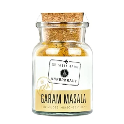 Abbildung von Ankerkraut Garam Masala, Gewürz für indisches Gericht, Leckeres Curry mit Fleisch würzen, Taste of Indien, 65 g im Korkenglas