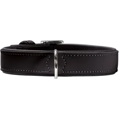 Abbildung von HUNTER SOFTIE Hundehalsband, Kunstleder, samtig, pflegeleicht, 60 (M L), schwarz
