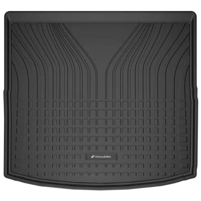 Abbildung von WALSER Premium Kofferraumwanne kompatibel mit Seat Leon ST (5F8) 09/2012 08/2020, unterer Ladeboden, 100% passgenaue Kofferraum Schutzmatte Made in EU, robuste Antirutschmatte Auto