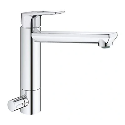 Abbildung von GROHE BauLoop Küchenarmaturen Spültischbatterie, integrierte Vorabsperrung, mittelhoher Auslauf chrom 31713000 ‎38 x 30 11 cm