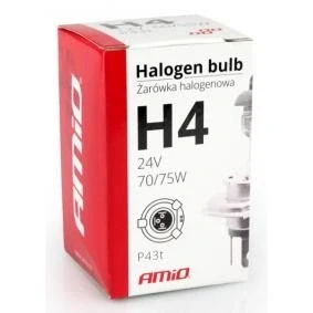 Abbildung von AMiO 01267 Glühlampe, Fernscheinwerfer H4 70/75W P43t Halogen SEAT: Ibiza 3 Schrägheck, 4 HYUNDAI: i10 I
