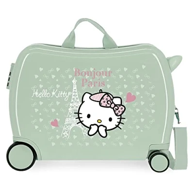 Abbildung von Hello Kitty Paris Green Kinderkoffer 50 x 39 20 cm starres ABS seitliches Zahlenschloss 34 l 1,8 kg 4 Rollen Handgepäck