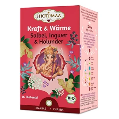 Abbildung von Shoti Maa BioAyurvedaTee Kraft Wärme Salbei Ingwer Holunder g, Holunderblüte, 32 g