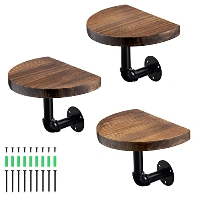 Abbildung von Navaris Wandregal aus Holz und Metall 3er Set Schweberegal Hängeregal, 1 tlg.