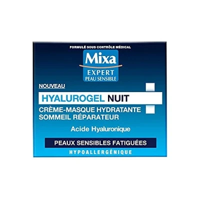 Abbildung von Mixa Expert Skin Sensible Hyalurogel Night Feuchtigkeitsspendende Maske creme Reparatur Schlaf 50ml 1er Set