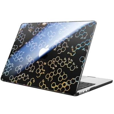 Abbildung von Fintie Hülle Kompatibel mit MacBook Air M3 M2 13.6 Zoll (2024 2022) A3113 A2681, Ultradünne Hartschale Schutzhülle Snap Case Zoll, Molekularformel