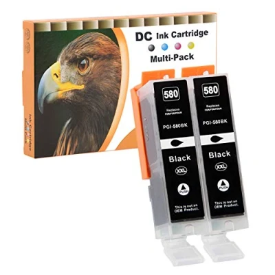 Abbildung von D&amp;C 2X Schwarz Druckerpatronen Kompatibel für Canon PGI 580 XXL Ersatz Pixma TR7550 TR8550 TS6150 TS6151 TS6250 TS6251 TS8150 TS8151 TS8152 TS8250 TS8251 TS8252 TS9150 TS9155 TS9550