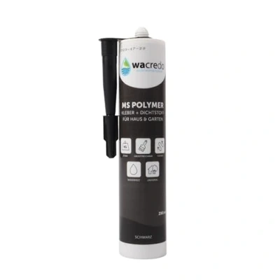 Abbildung von Wacredo MS Polymer Kleber + Dichtstoff für Teich Aquaristik &amp; Pool Spezialkleber Reparaturdichtmasse Haus Garten 290ml DIN Kartusche PVC EPDM Teichfolienkleber (1x Kartusche, schwarz)