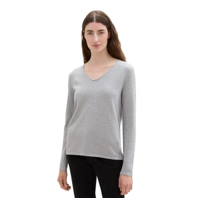 Abbildung von TOM TAILOR V Ausschnitt Pullover aus Feinstrick