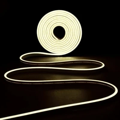 Abbildung von IBIZA NEON500 WW LED Neon Strip Light Warm White 5 Meter Silikon IP65 Schneidbar und flexibel Mit Hauptadapter Personalisierbare