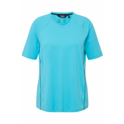 Abbildung von Ulla Popken Damen, UV Schutz 50+, V Ausschnitt, Halbarm T Shirts, helles türkis, 42 44
