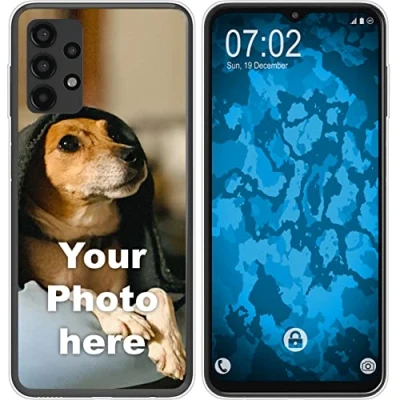 Abbildung von PhoneNatic personalisierte Handyhülle für Samsung Galaxy A13 Custom Case in Clear zum selbst gestalten mit eigenem Foto Bild Text individuell