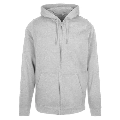 Abbildung von Build Your Brand Herren Basic Zip Hoody Kapuzenpullover, Heather Grey, 3XL
