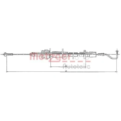 Abbildung von METZGER 11.082 Bowdenzug COFLE VOLKSWAGEN: GOLF 2, Passat B3/B4 Limousine, Variant