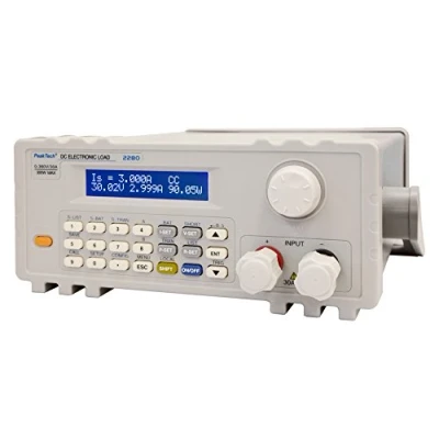 Abbildung von PeakTech 2280 Programmierbare DC Elektronische Last 300W mit genauem LCD Display, USB to COM Adapter, Dynamische Lastprüfung, Konstantmodus, Gleichspannungen bis zu 360V, Entladeprüfer für Batterien