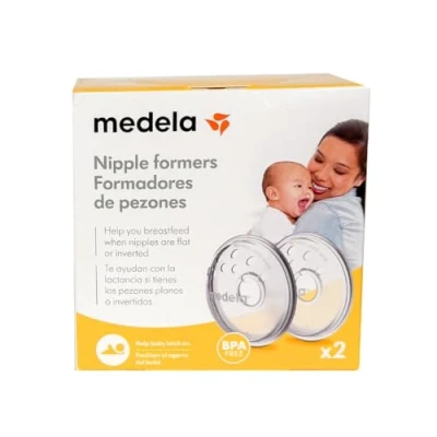 Abbildung von Medela Nipple Formers Shape inverted or flat nipples to prepare for breastfeeding, BPA free, one size fits all, pack of 2