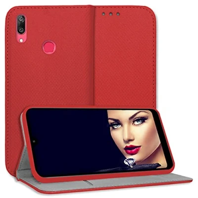 Abbildung von mtb more energy® Schutz Tasche Bookstyle für Huawei Y7 2019, Prime 2019 (6.26&#039;&#039;) rot Kunstleder Klapp Cover Hülle Wallet Case
