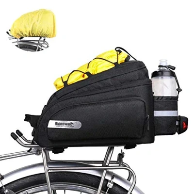 Abbildung von Rhinowalk Fahrrad Gepäckträgertasche 12L Rücksitz Tasche Hinterradtasche Pannier Fahrradtasche Umhängetasche Handtasche mit Regenschutz Schultergurt