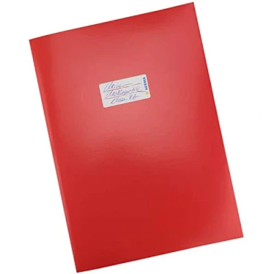 Abbildung von HERMA 19748 Heftumschlag A4 Karton Rot, Hefthülle mit Beschriftungsfeld aus stabilem &amp; extra starkem Papier, Heftschoner für Schulhefte, farbig