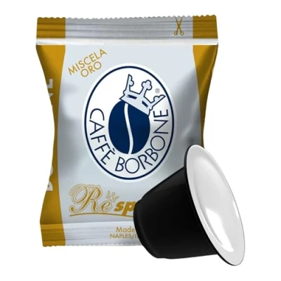 Abbildung von Respresso Bourbon Kaffeekapseln, kompatibel mit Nespresso Maschinen, blau, rot, schwarz, gold wählbar 500
