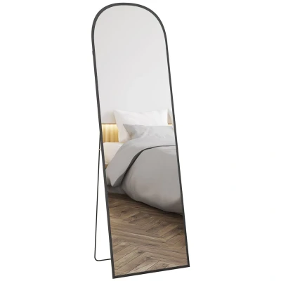 Abbildung von HOMCOM Standspiegel Ganzkörperspiegel mit Ständer, 161,5 x 50 cm (Garderobenspiegel, 1 St., Wandspiegel), für Wohnzimmer, Schlafzimmer, Schwarz