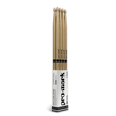 Abbildung von ProMark Drumsticks Schlagzeug Sticks Schlagzeugsticks Klassischer Vorwärts 5B Hickoryholz, Ovale Holzspitze, Buy 3 Paars Get 1 Free