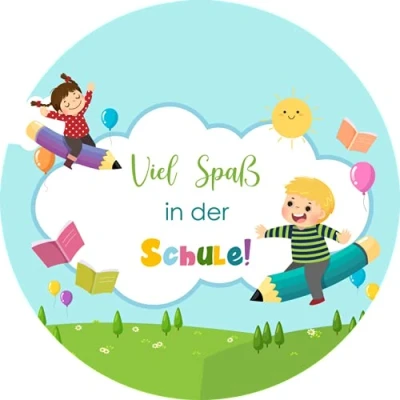 Abbildung von Essbarer Tortenaufleger Schule14 / 20cm Ø