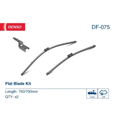 Abbildung von Scheibenwischer Denso DF 075 Flachbalkenwischblatt FORD: Transit Custom V362 Kastenwagen, Tourneo Bus, Bus