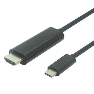 Abbildung von PremiumCord USB C auf HDMI 4K Adapterkabel 1,8m, 3.1 Typ Stecker Stecker, Auflösung 2160p 60Hz, Full HD 1080p, Farbe schwarz, ku31hdmi03