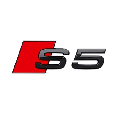 Abbildung von Audi 8W6071804 Schriftzug S5 Tuning Exclusive Black Edition Emblem schwarz/rot