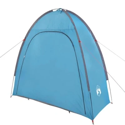 Abbildung von vidaXL Beistellzelt, Lagerzelt mit Stauraum, Umkleidezelt Wasserdicht Tragbar, Campingzelt Aufbewahrungszelt Zelt, Blau 185T Polyester