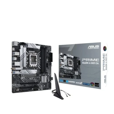 Abbildung von ASUS PRIME B660M A WiFi D4 Gaming Mainboard Sockel Intel LGA 1700 (Intel B660, mATX, DDR4 Speicher, PCIe 4.0, 2x M.2, 6, Aura Sync)