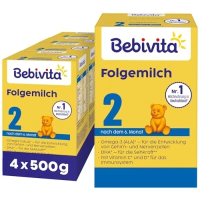 Abbildung von Bebivita Milchnahrung 2 Folgemilch, 4er Pack (4 x 500g)