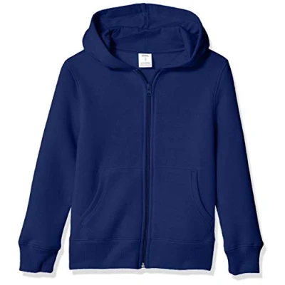 Abbildung von Amazon Essentials Jungen Fleece Kapuzenpullover mit Reißverschluss, Marineblau, 9 Jahre