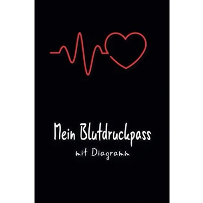 Abbildung von Mein Blutdruckpass mit Diagramm: Blutdruck Tagebuch zum ausfüllen Für die täglichen Messwerte DIN A5 100 Seiten