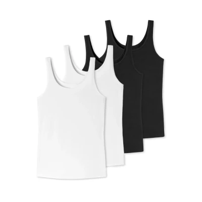 Abbildung von uncover by Schiesser 4ER PACK Unterhemd/shirt Weiß schwarz, Damen, Größe: XL, schwarz