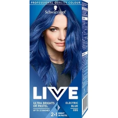 Abbildung von Schwarzkopf LIVE Ultra Bright Hair Dye, 095 Electric Blue PACK OF 2