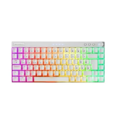 Abbildung von Mars Gaming MKCLOUD, Wireless Mechanische Tastatur RGB Weiß, Ultra kompakt 75%, Switch Outemu SQ PRO Rot, Sprache Französisch