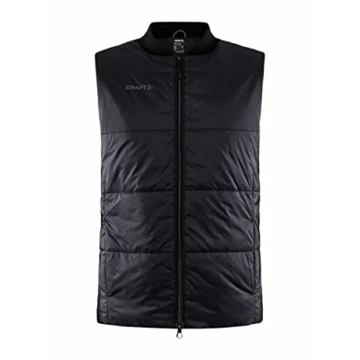 Abbildung von Craft CORE LIGHT PADDED VEST Herren Weste L Black Wärmende mit leichter Wattierung Laufweste aus recyceltem Polyester Ripstrikkragen Reißverschlusstaschen Steppweste