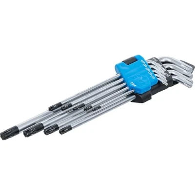 Abbildung von BGS 794 Winkelschlüssel Satz 9 tlg. extra lang T Profil (für Torx) mit Bohrung T10 T50 inkl. Klapphalter