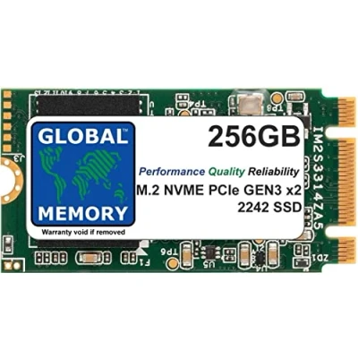 Abbildung von GLOBAL MEMORY 256 GB M.2 2242 PCIe Gen3 x2 NVMe B+M Key Solid State Drive (SSD) für Lenovo Ideapad 3 530S / Thinkpad V15 P52S X280 T470P T480S T480 T495 L490 T580