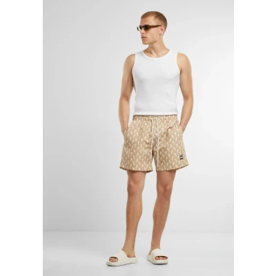 Abbildung von Urban Classics Pattern Badeshorts, Herren, Größe: 4XL, Beigeseahorse