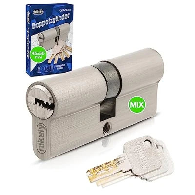 Abbildung von GERCAR Pro Schließanlage DIY MIX Profilzylinder 45/50 Schließzylinder gleichschließend nach wunsch kombinierbar Zylinderschloss 95 mm A:45 B:50 selbst zusammenstellen mit einem Schlüssel