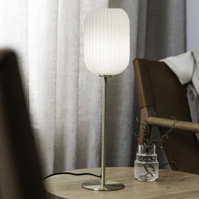 Abbildung von Tischleuchte Cava, messingfarben, Glas, Höhe 55 cm