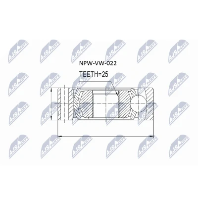 Abbildung von NTY NPW VW 022 Hardyscheibe getriebeseitig 100 AUDI: A4 B5 Limousine, A6 C5 A8 D2