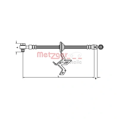 Abbildung von METZGER 4116209 Bremsschläuche 527 Banjo M10x1 MERCEDES BENZ: ML Klasse
